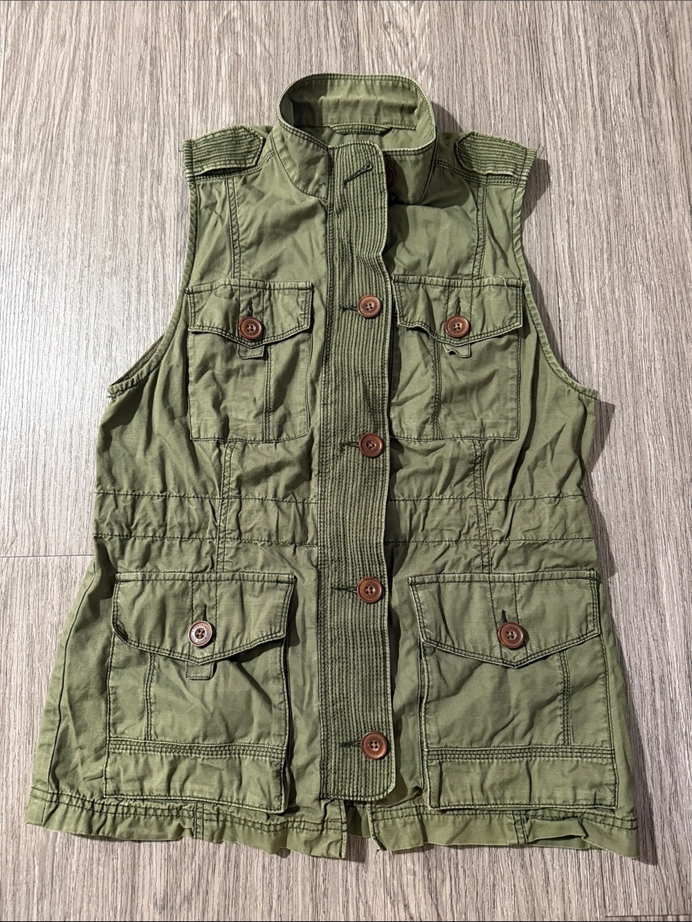 Abercrombie & Fitch trucker vest, Army Green color, size M